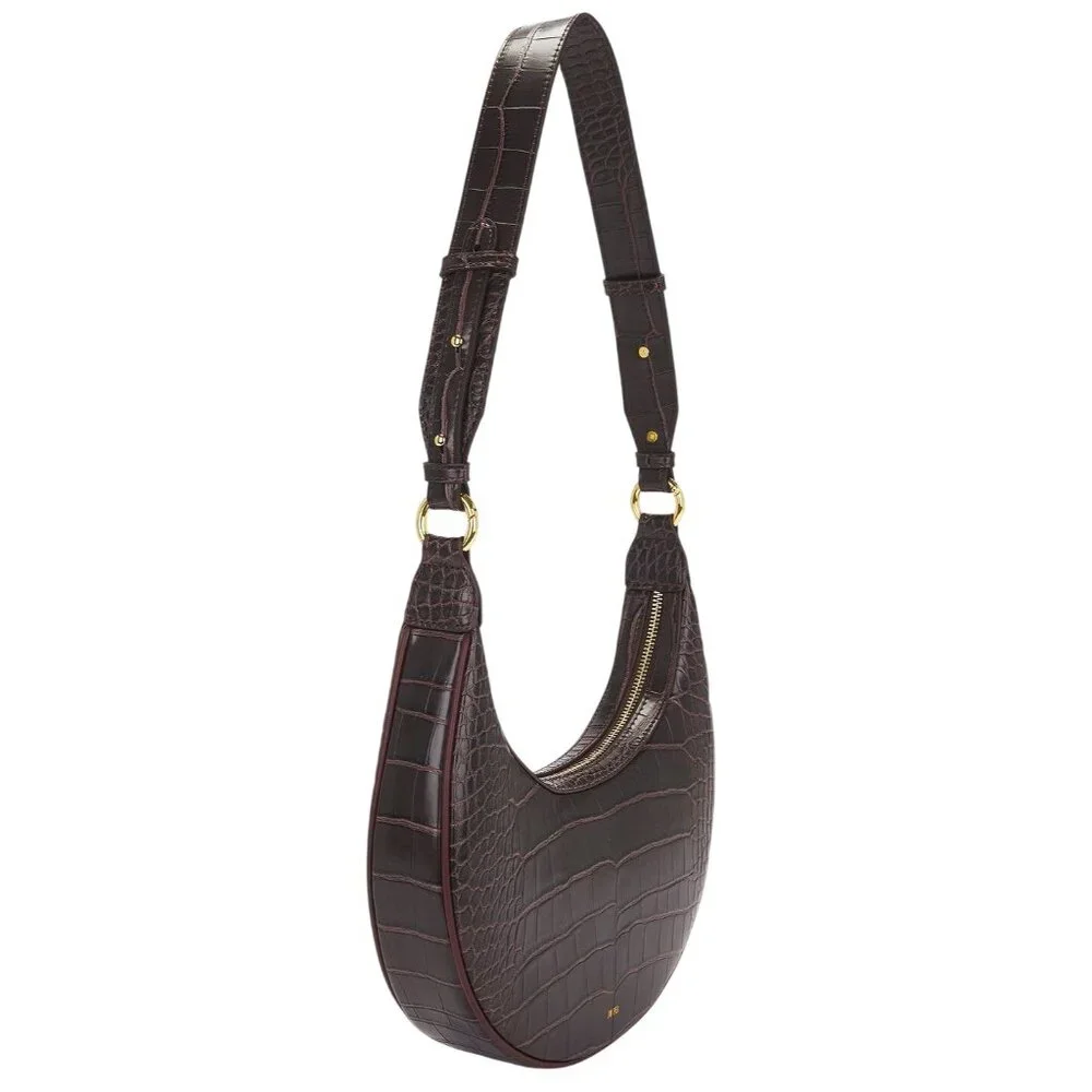 JW PEI Carly Saddle Bag in Brown Croc New Womens Shoulder Purse - Picture 2 of 14